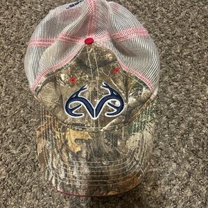 Camo Trucker Hat with Antler Logo & mesh back